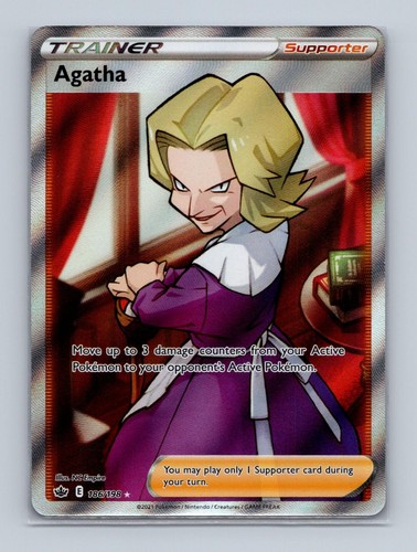 Pokemon 2021 Chilling Reign Agatha 186/198 Ultra Rare NM