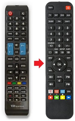 Fernbedienung passend für TD SYSTEMS 12554 | K43DLJ10US | K50DJL10US