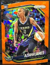 2025 Panini Prizm WNBA #83 Aziaha James Orange Ice Rookie Prizm - Dallas