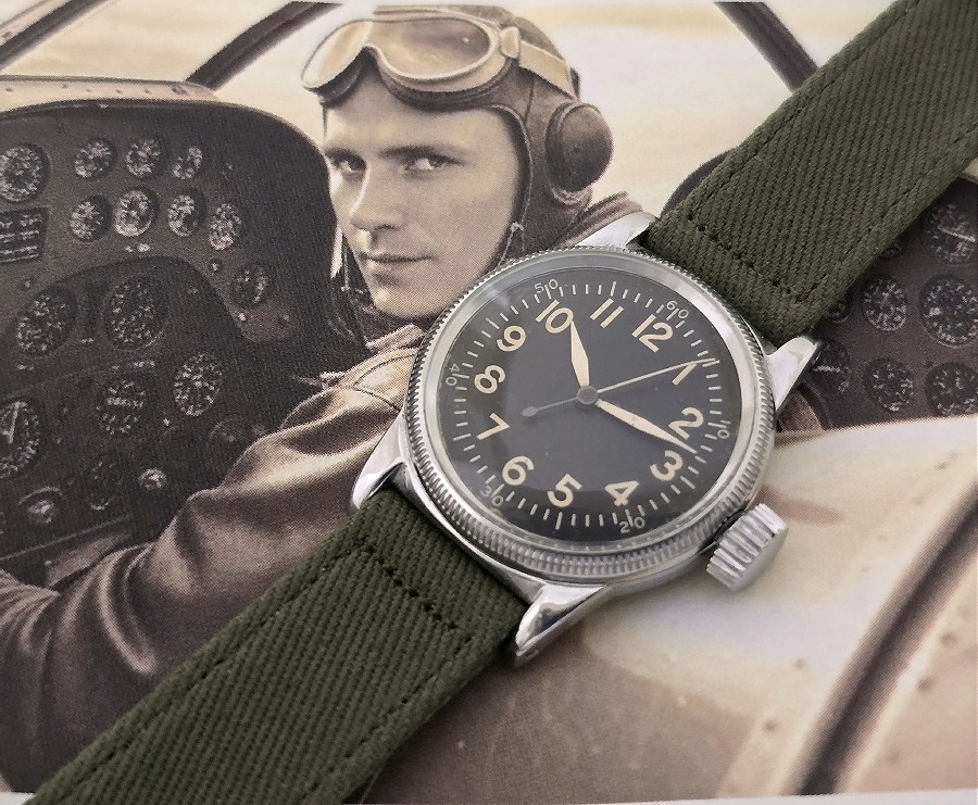 Men's MINT WWII Era Elgin A-11 Aviator's Watch Original Dial