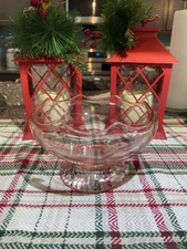 Vintage Pink Depression Glass Candy Dish With Scalloped Rim