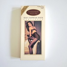 Victoria  s Secret Vintage Pantyhose Silky Daywear Sheer Control Top Small Black