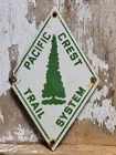 VINTAGE PACIFIC CREST TRAIL SYSTEM PORCELAIN SIGN NATIONAL PARK HIKING MARKER