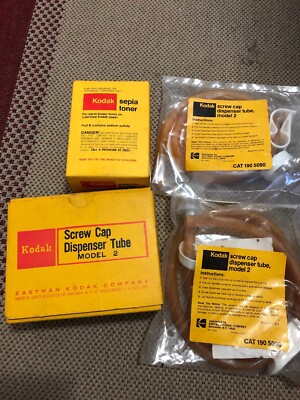 Kodak Vintage LOTD9A7 Kodak dispenser tube model 2 and sepia toner