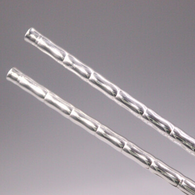 Solid 999 Pure Silver Bamboo Festival Chopsticks Household Dinnerware 8.07inchL