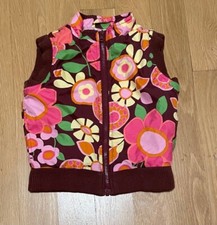 Girls Hanna Andersson Size 100 / 4 4T EEUC Flowers Puffy Vest