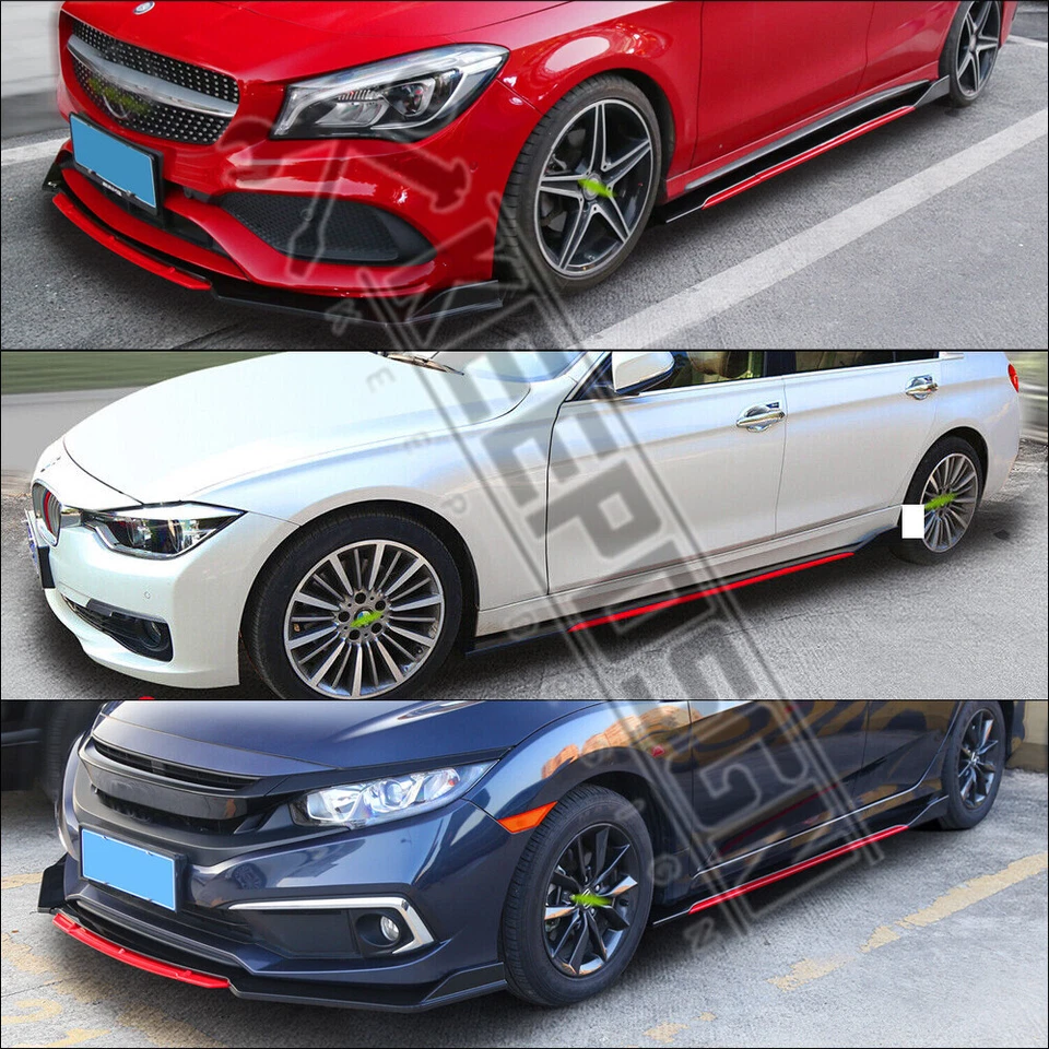 Kit de carrocería de extensión divisor de faldón lateral rojo brillante panel basculante para Dodge Neon srt4 Foto 3 de 4