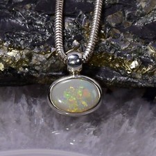 Edel Opal Anhänger, 925er Silber, Edelsteinanhänger (14615), Edelsteinschmuck