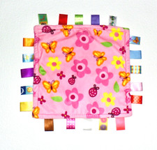 WIE NEU * Schmusetuch Schnuffeltuch Taggies Cong Erle Blume gelb rosa blau Label
