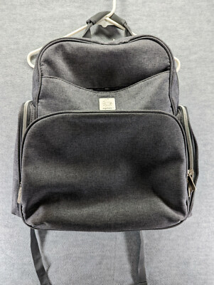 Ergobaby Anywhere I go Diaper Bag Backpack Gray Infant Bag Bottle Storage *READ*