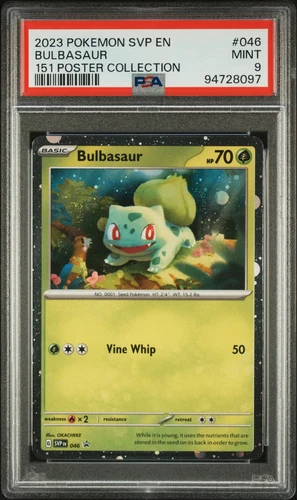 2023 POKEMON SVP EN-SV BLACK STAR PROMO 151 POSTER COLL #046 BULBASAUR PSA 9