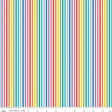 1/4 Yard 9”x42” Riley Blake 1/8” Stripe Rainbow Cotton Quilting Fabric