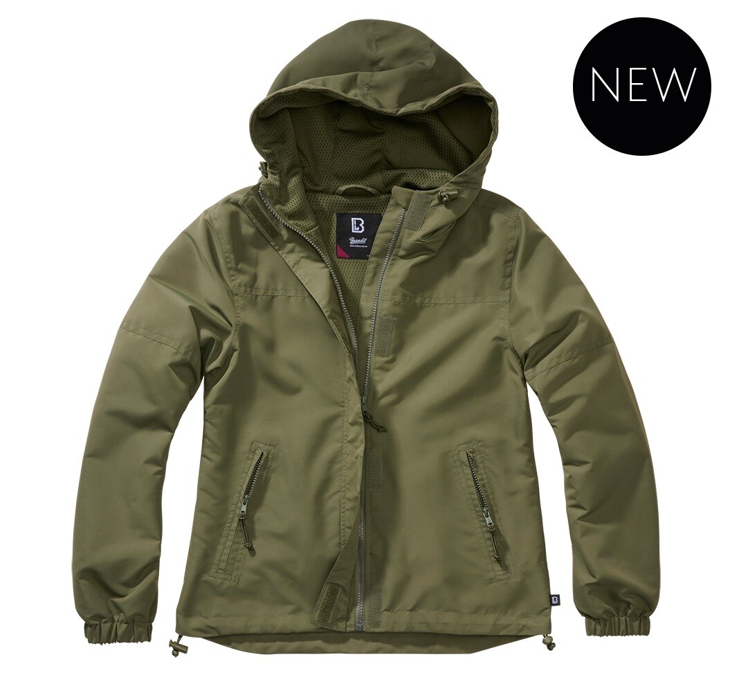 Brandit Chaqueta Cortavientos Mujer Luz Cremallera Frontal Aceitunas