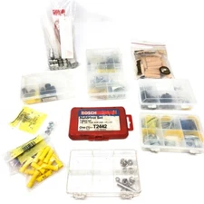 Mixed Tool Set. Bosch T2442 Nutdrivers, Various Locknut, Connectors, Wood Screws
