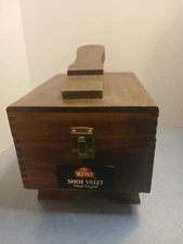 VINTAGE KIWI HAND CRAFTED SHOE VALET WOODEN BOX With Dovetail Corners