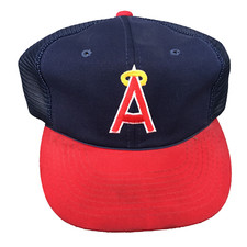 Vtg California Angels Sports Specialties Youngan Snapback Trucker Hat Anaheim LA
