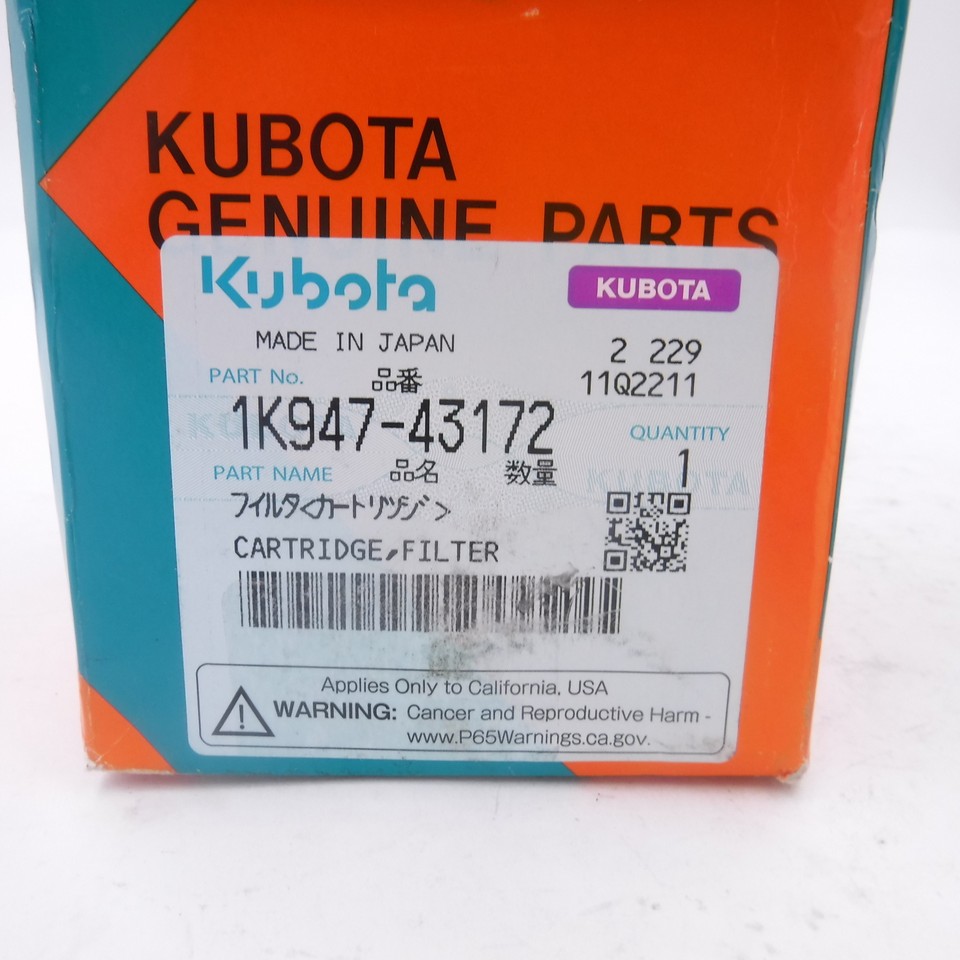 Genuine OEM Kubota 1K94743172 Fuel Filter fits KX0804S SSV65 SSV65P