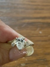 VTG 925 sterling silver cz ring Sparkly Cz Stones Sz 7.25