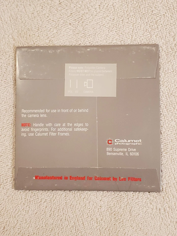 Calumet 4x4" CC05Y Yellow Color Compensating Filter New Old Stock, Large Format - Image 2 of 2