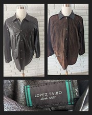 🇦🇷 Chaqueta de Campo Lopez Taibo XL Reversible Marrón Fino Cuero Gamuza