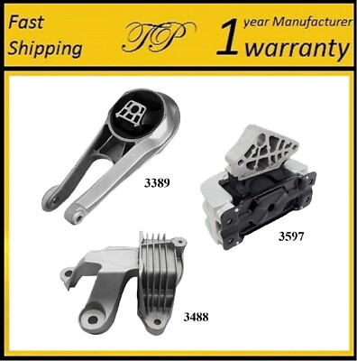3PCS Motor & Trans Mount For 2019-2023 CHEVROLET MALIBU 1.5L - AUTO TRANS