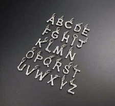 Unique 925 Sterling Silver Twig Alphabet A-Z Letters Initial Charm Pendant