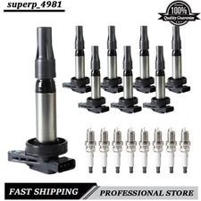 Set of 8 Ignition Coil & Spark Plugs For 2006-09 Land Rover Range Rover UF519