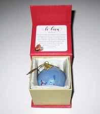 Pier 1 Imports Li Bien Blue Handpainted Christmas Holiday Ornament Peace 2019