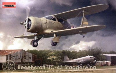 Roden 442 - Beechcraft UC-43 Staggerwing - 1/48 scale model airplane kit 170 mm