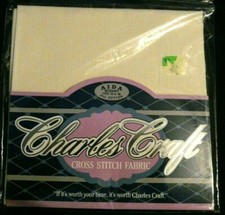 Aida 18 Count Charles Craft Silver Cross Stitch Fabric 12 x 18 Antique White NEW