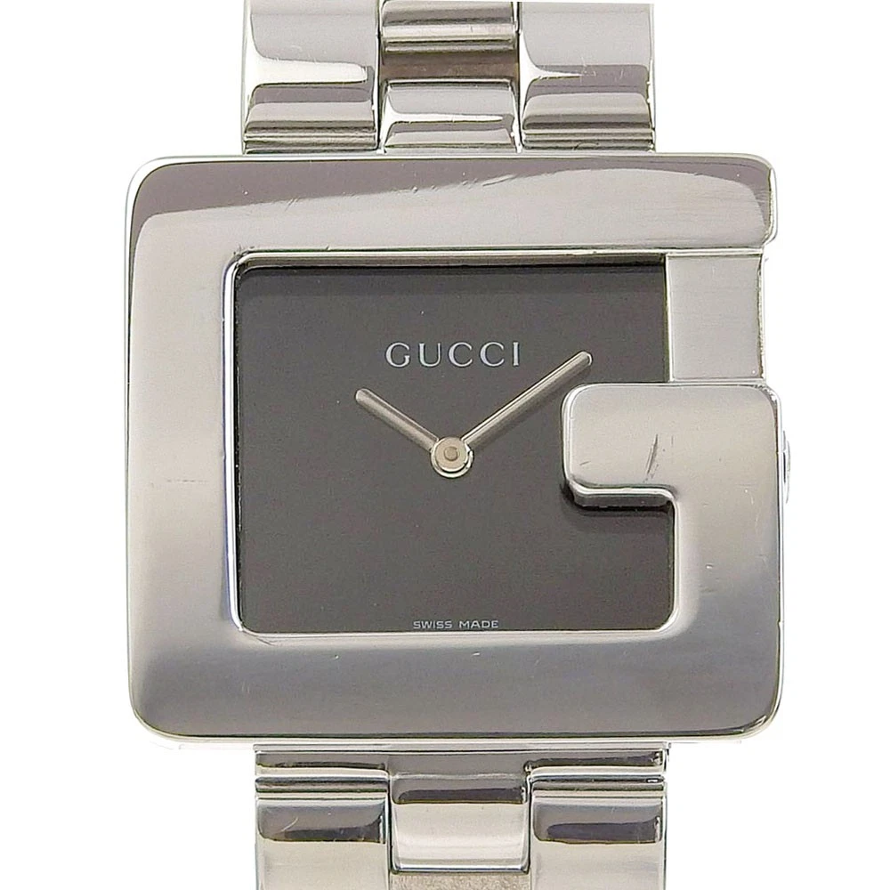 Orologi GUCCI 4600L Argento Quadrante Nero Acciaio Inox Quarzo Display Analogico...
