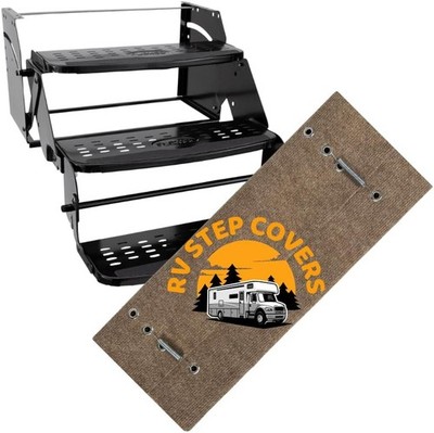 RV Step Cover Mat 20'' x 23'' with Hook for Easy Installation, Fits 8'' to 11'' Camp