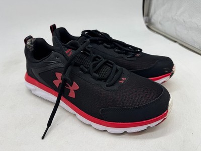 Under Armour Charged Assert 9 Marble Running Sneakers Men Black Red Low Top - 11
