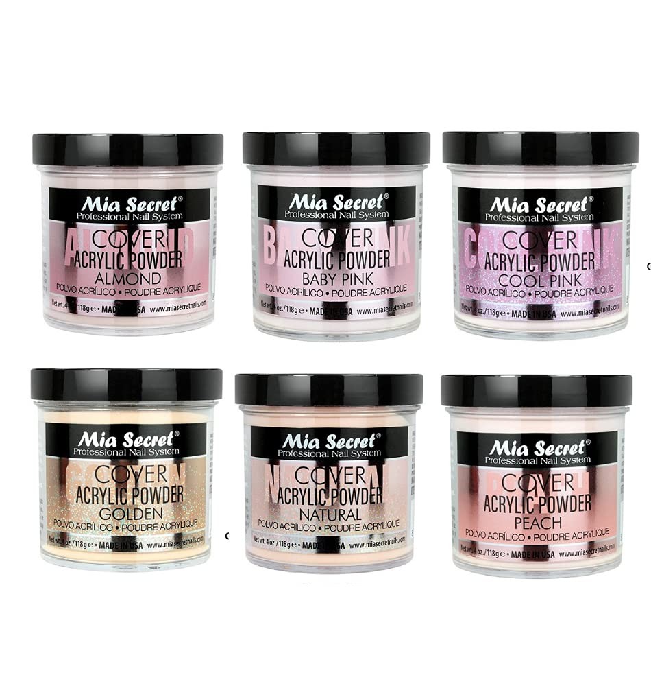 Acrylic Powder COVER (Baby Pink/Cool Pink/Natural/Peach/Almond/Golden) - 4 oz...