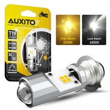 AUXITO White Amber Motorcycle T19 LED Light Bulb CANBUS For Motorcycles ATV UTV