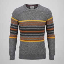 Faze 1 Boys XL 18 Grey Striped Crew Neck Sweater Long Sleeve Casual