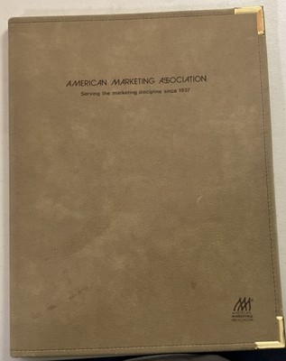 Vintage AMA American Marketing Association Suede Business Portfolio RETRO