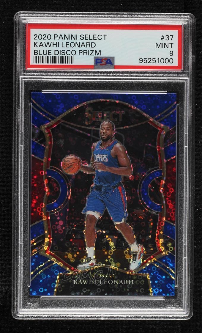2020 Panini Select Concourse Blue Disco Prizm 1/25 Kawhi Leonard PSA 9 MINT 10yl