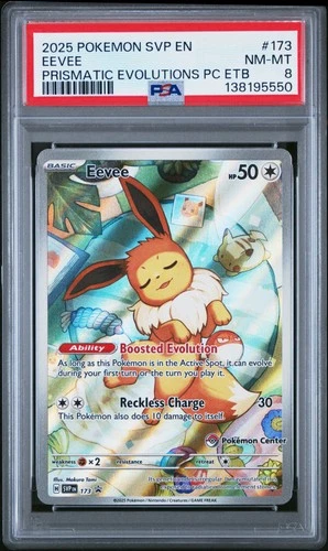 2025 POKEMON SVP EN-SV BLACK STAR PROMO #173 EEVEE PSA 8