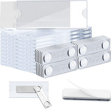 12 Pieces Magnetic Name Tags Kit Acrylic Name Badge Holders Clear Label Holders