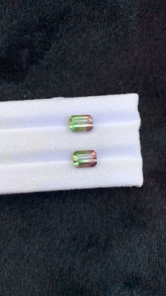 4.21 CRT BicolourWatermelon🍉Tourmaline Pair Natural Earth Mined UnheatedFaceted - Image 4 of 4