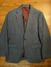 Bonobos 36R Men’s Heather Blue Blazer Lanificio Fortex 100% Cotton Slim Fit