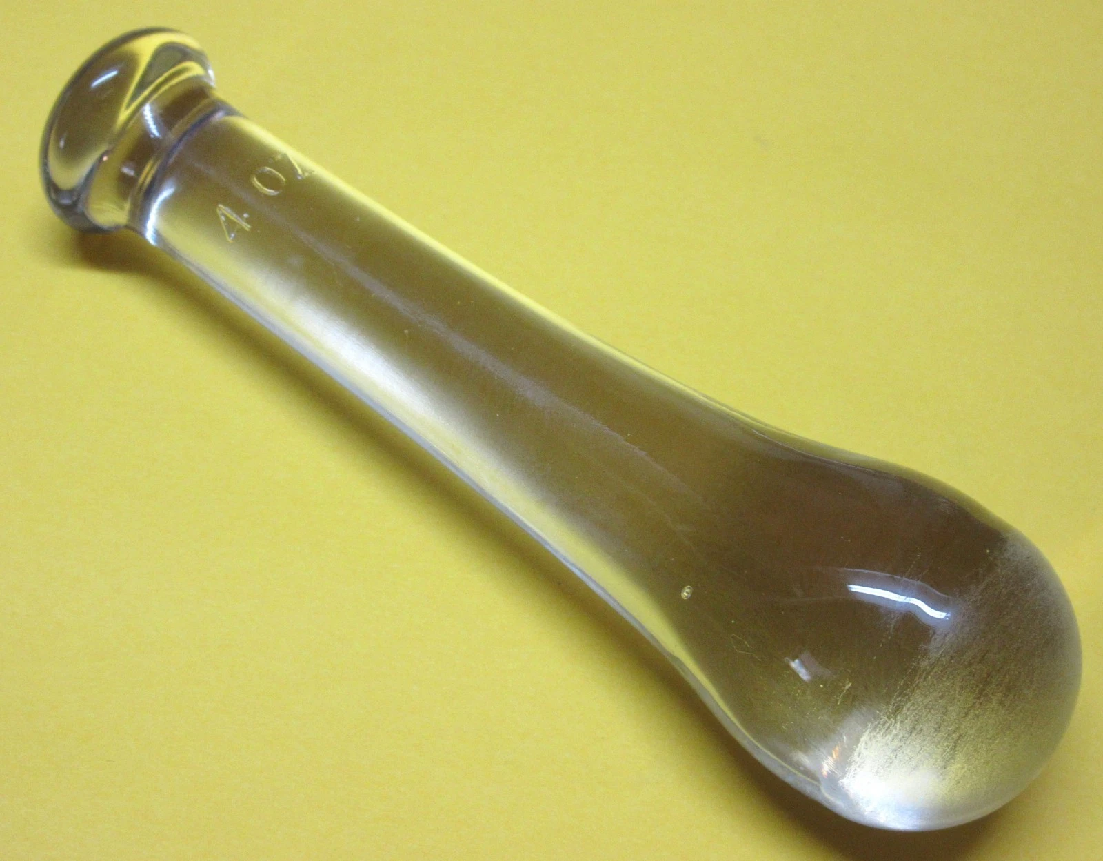 Vintage Clear Glass 4oz Pestle 5 1/2" Long Pharmacist Laboratory