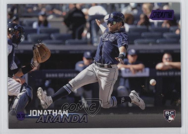 2023 Topps Stadium Club Purple Foil 32/75 Jonathan Aranda #196 Rookie RC 14mg