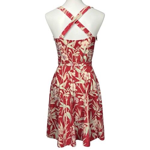 RRL Double RL Ralph Lauren Dress Womens Medium Floral Print Hawaiian Pinup Red - Picture 4 of 20