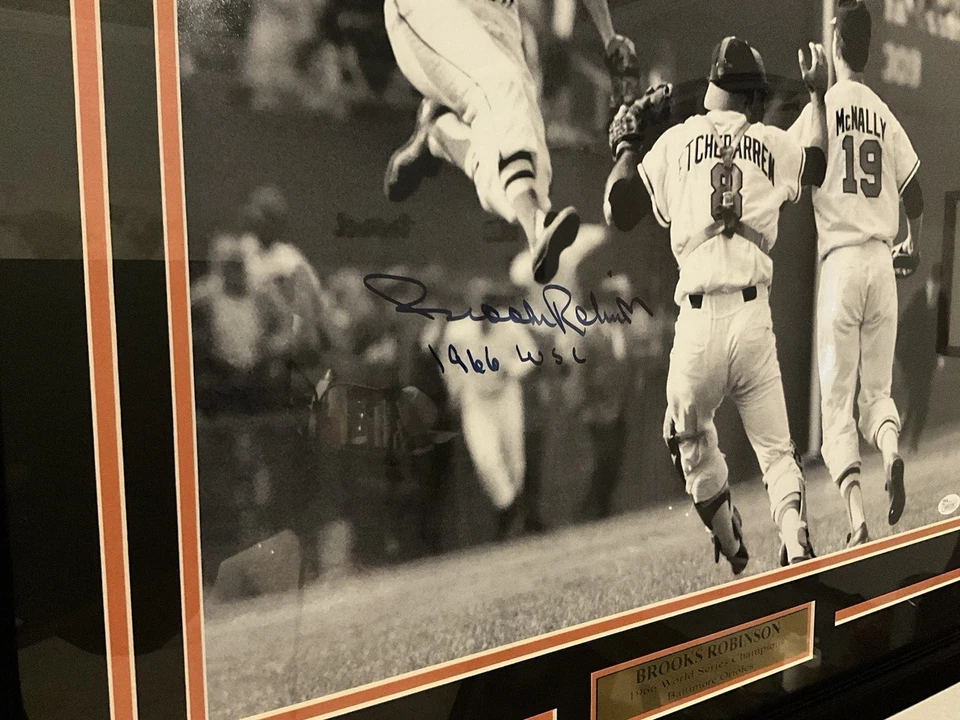 Brooks Robinson Signed Orioles 1966 WS Champs Framed JSA COA Photo 16x20 - Image 2 of 4