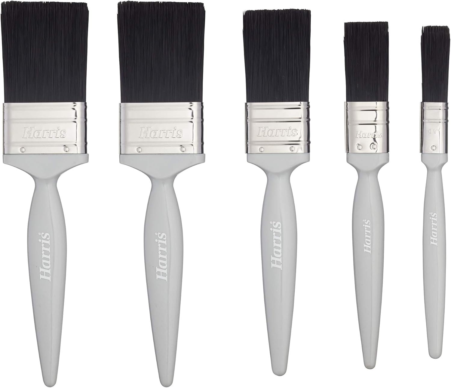 Harris Essentials Woodwork Gloss Paint Brush Set, Pack of 5, 0.5In, 1In, 1.5In,