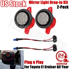 2-Pack For Toyota FJ Cruiser All Year Mirror Light Drop-in Kit LED Smoke Amber