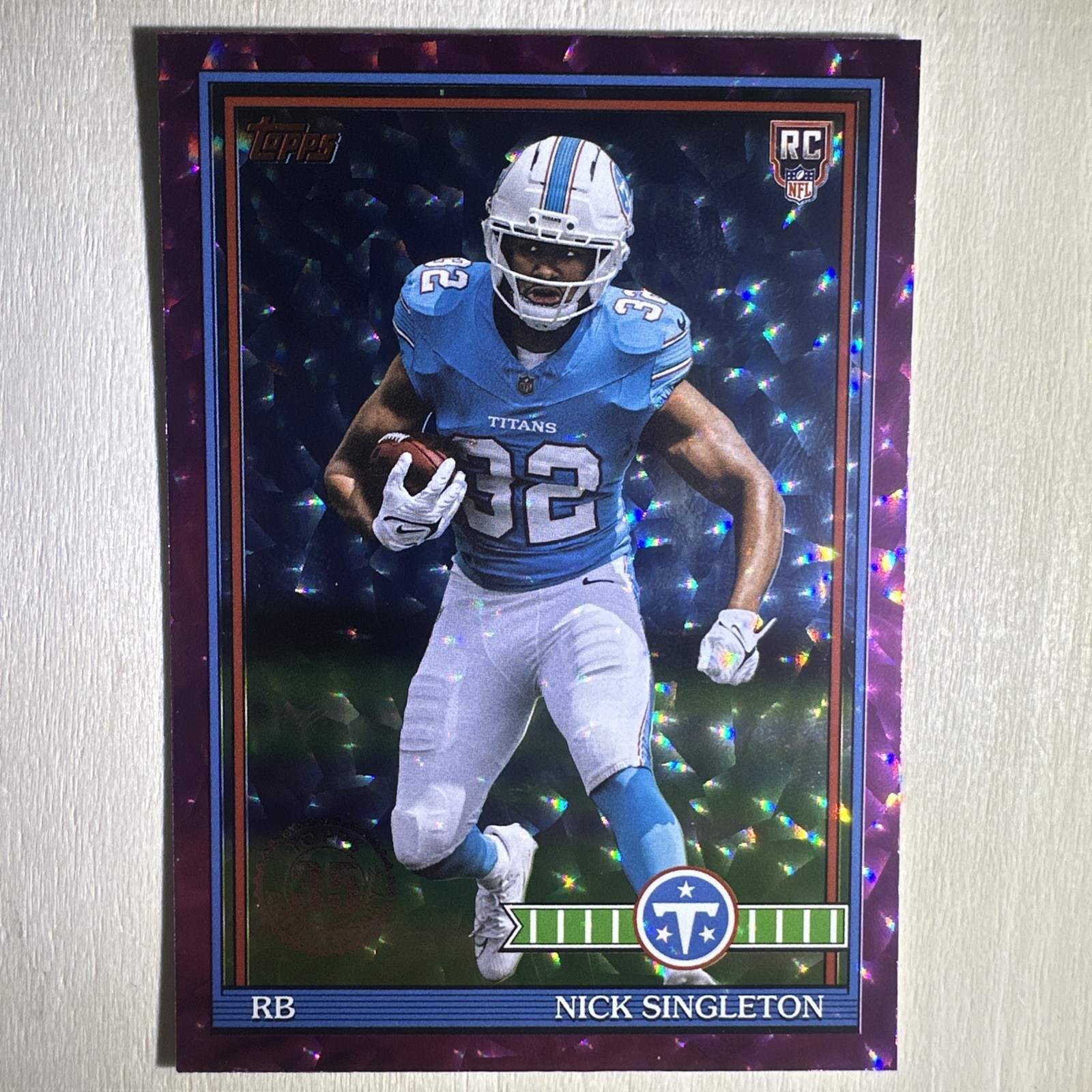 2026 Topps Flagship Nick Singleton RC Pink Crackle Foil 91TR-14