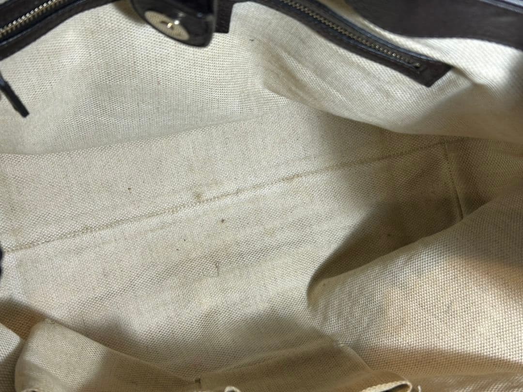 GUCCI GG Canvas Horsebit Tote Bag Women's Vintage Size 33cm Excellent thumbnail 8